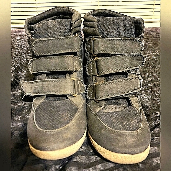 Womens Black Hi Heel Amazon Strap Sneakers 7.5 - Picture 2 of 6